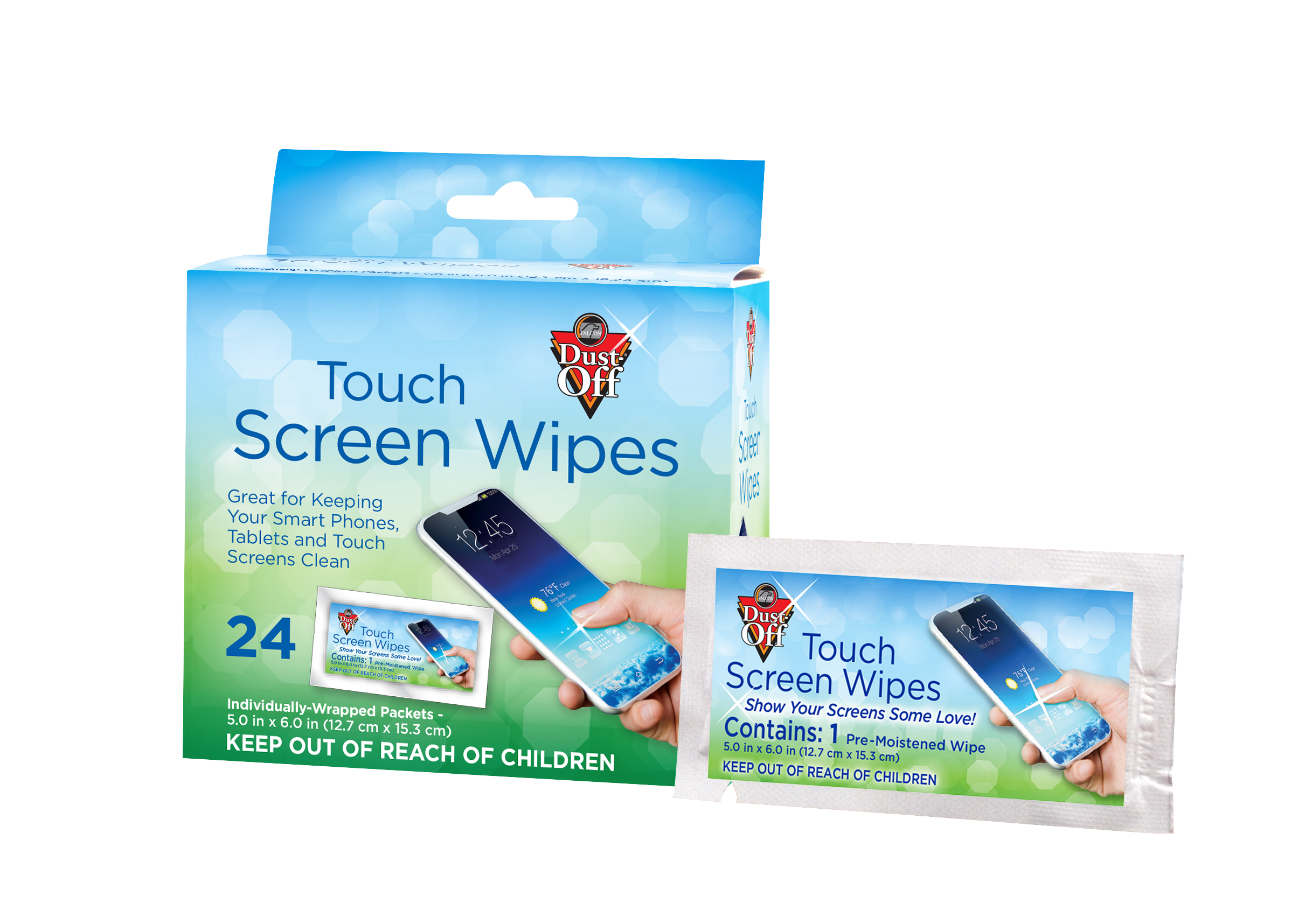 Touch Screen Wipes 24 Count Box Falcon Safety Products, Inc.